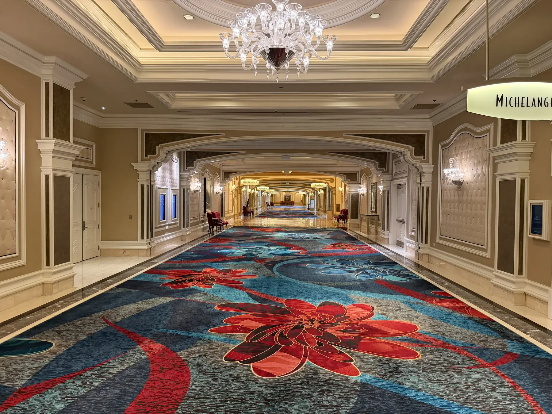 A polished corridor inside a luxury property