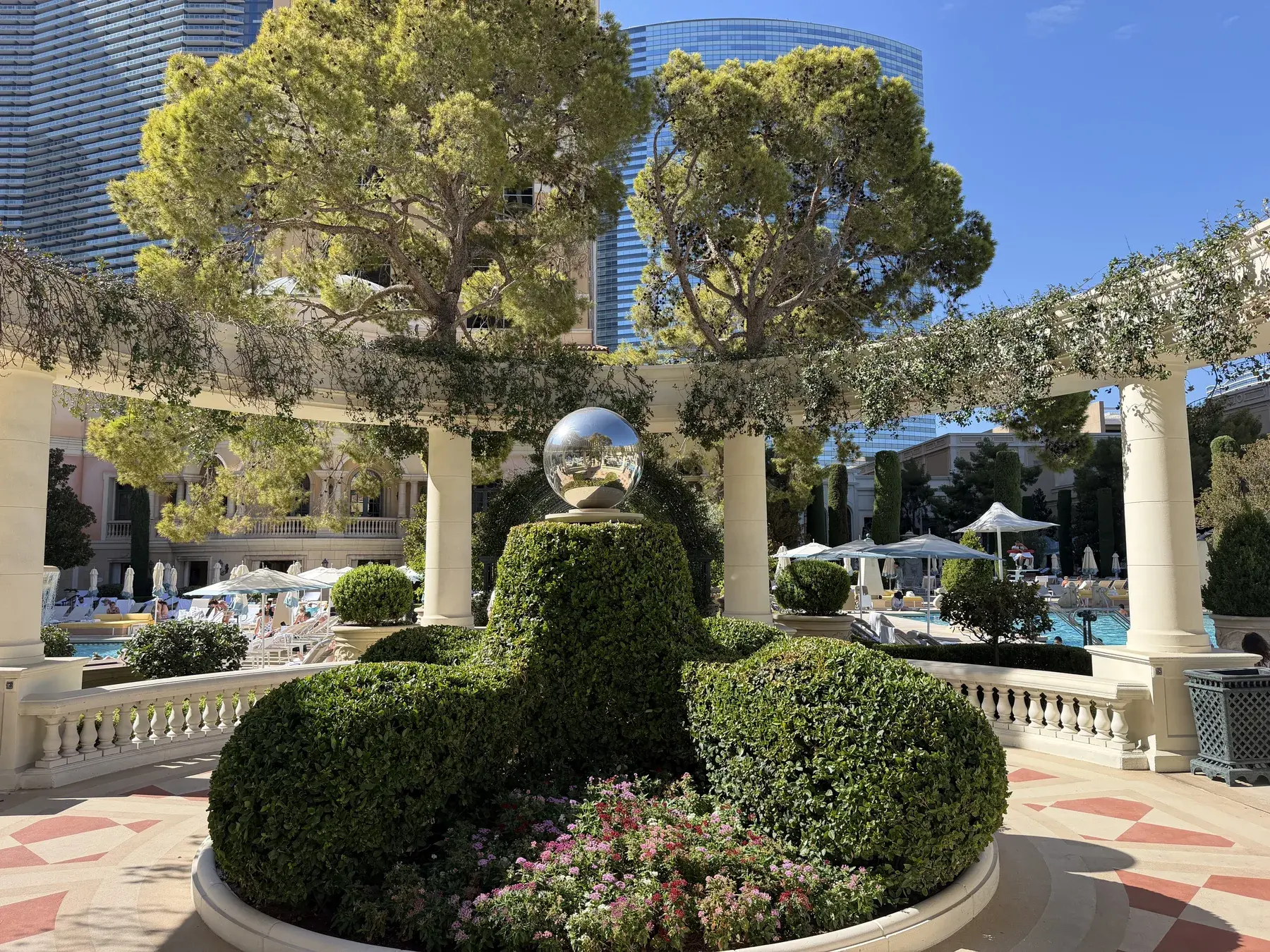 Landscaped pool and outdoor amenity area